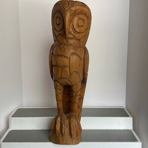 Wood Owl Sculpture